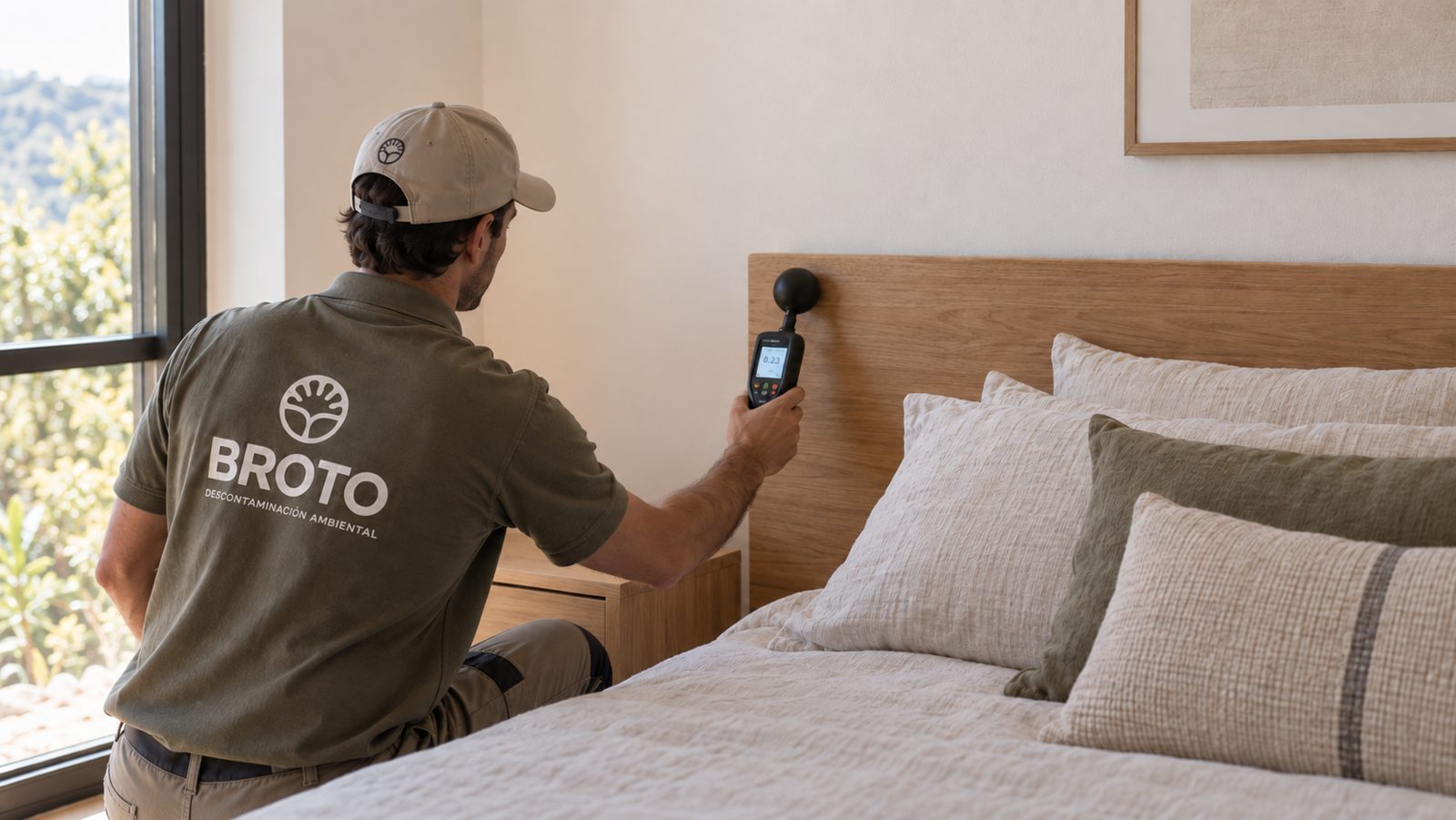 Medición de campos electromagnéticos en un dormitorio